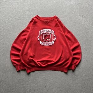 Vintage 90s Ball State Cardinals Embroidered Crewneck